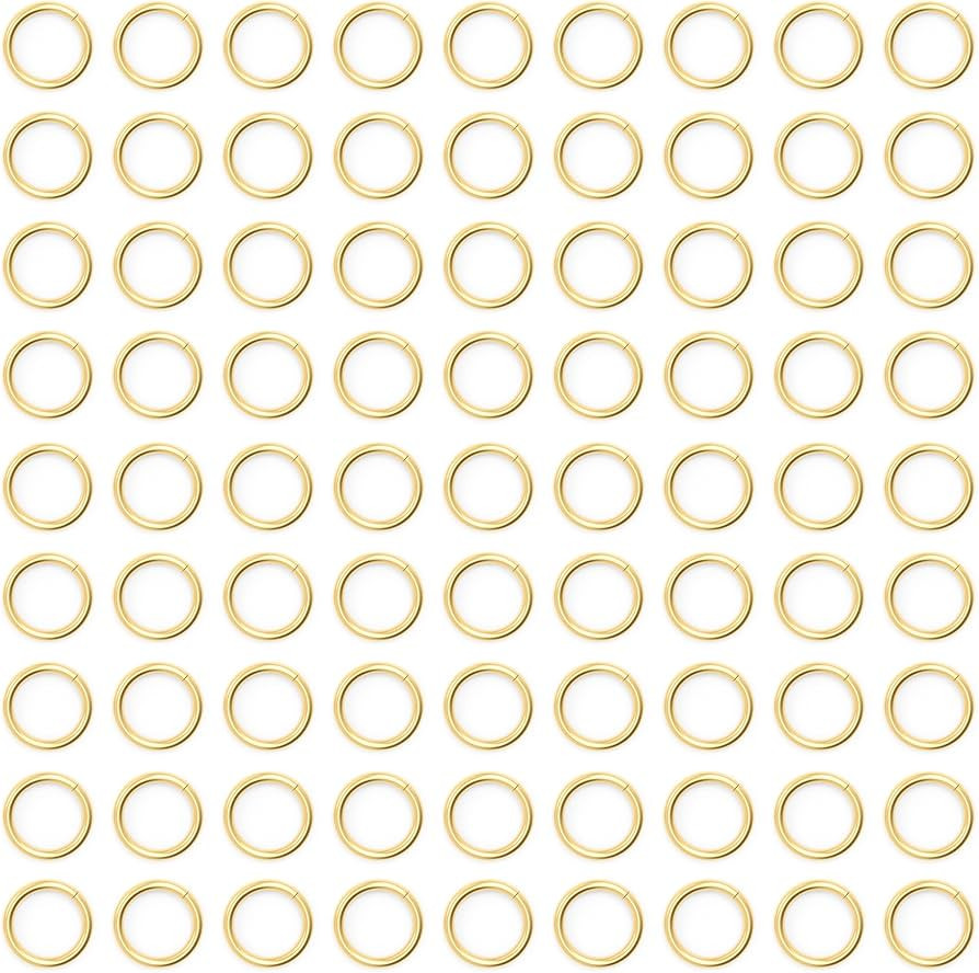 18K 5MM Open Jump Rings Non-Tarnish Gold Plated Jump Rings for Jewelry Making and DIY Necklace Br... | Amazon (US)