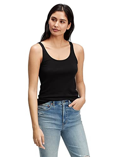 GAP Womens Favorite Tank Top Cami Shirt, True Black V2 2, XX-Small Petite US | Amazon (US)