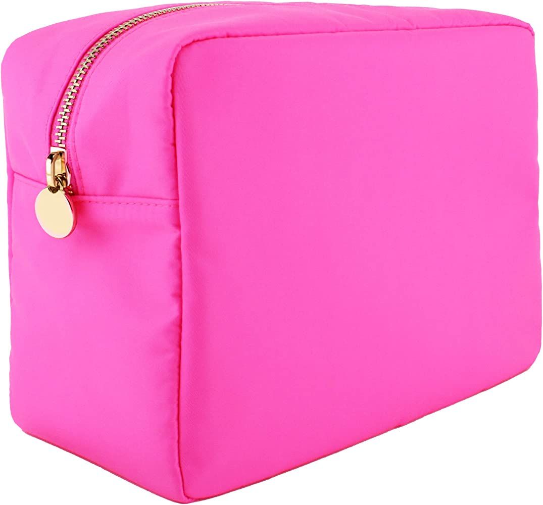 DANCOUR Large Nylon Makeup Bag Travel Cosmetic Bag Organizer - Big Makeup Pouch Bag with Zipper f... | Amazon (US)
