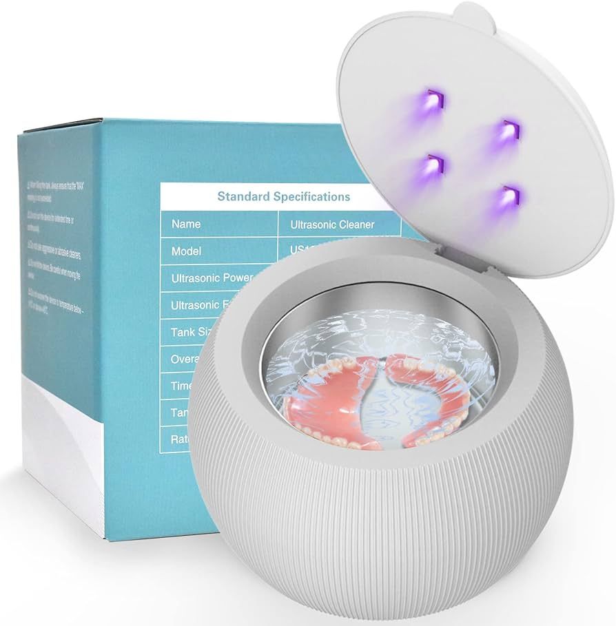 Voraiya® Ultrasonic UV Cleaner for Dentures, Aligner, Retainer, Whitening Trays, Night Dental Mouth  | Amazon (US)