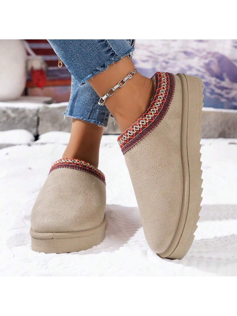 TrendsWinter 2024 New Foreign Trade Uggs Female Velvet Warm Thick Soles Best For Camping No Heel ... | SHEIN