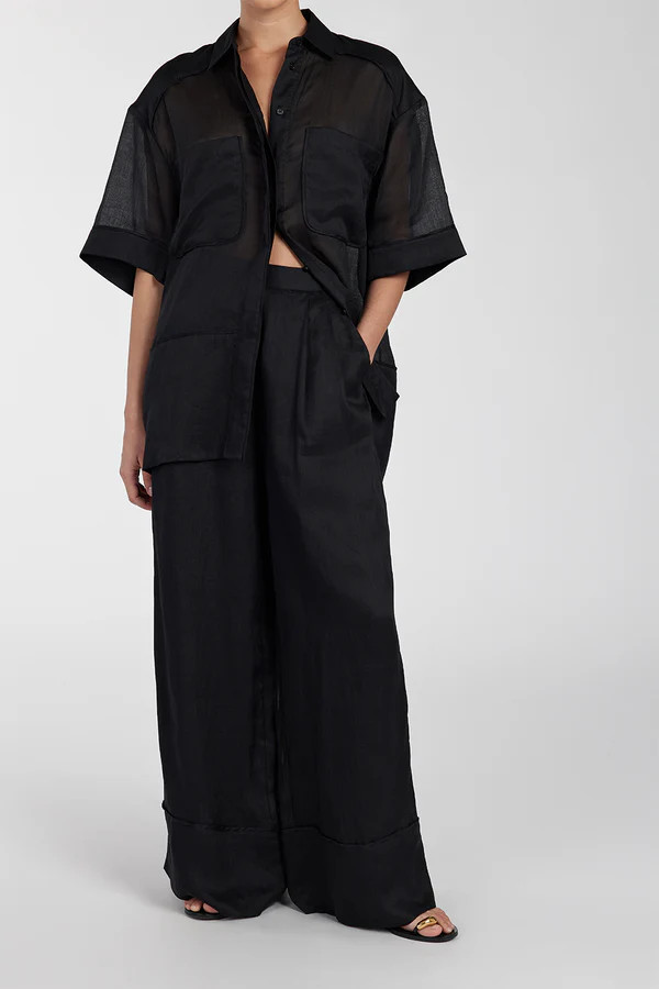 KAI BLACK RAMIE RESORT PANT | DISSH