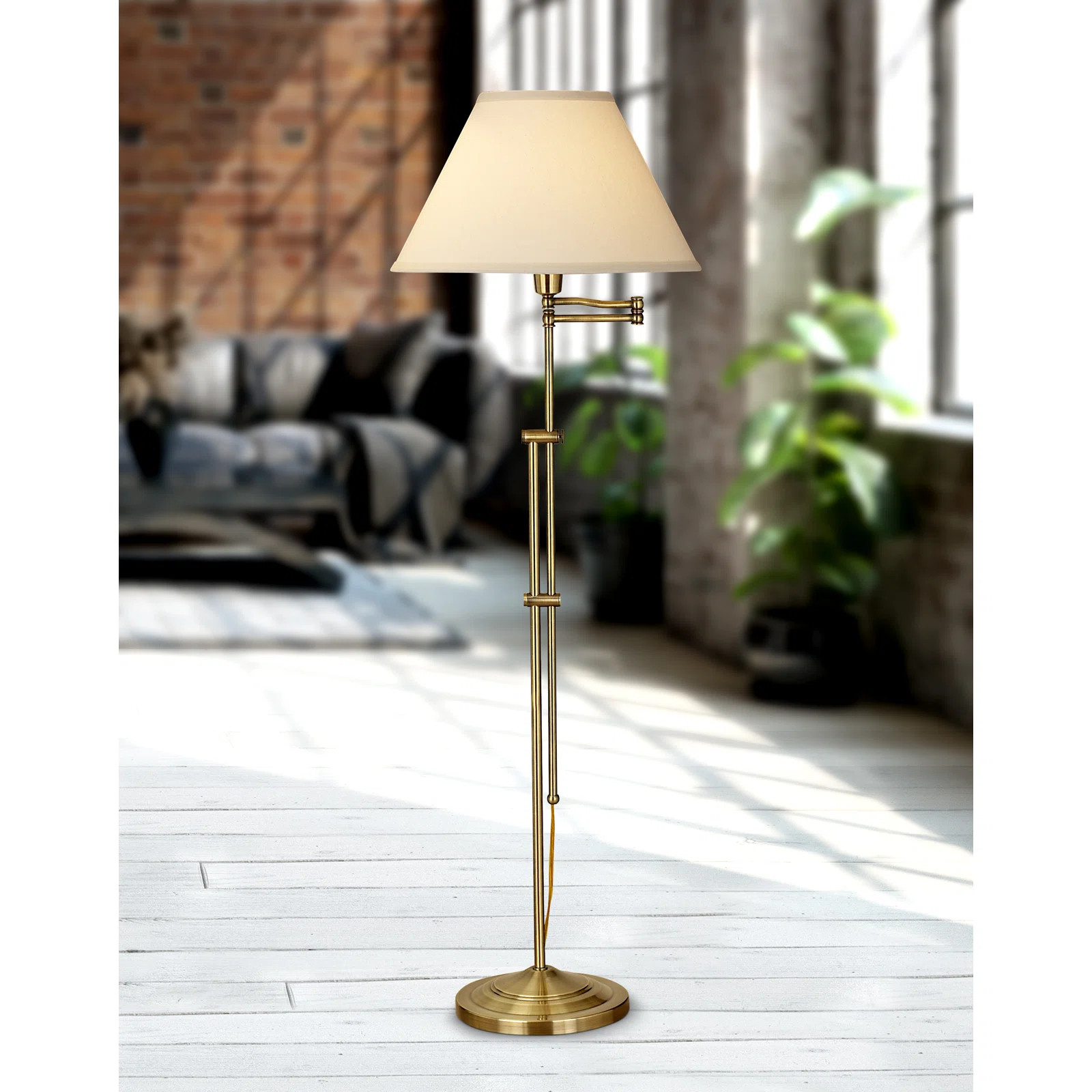 47-63 in. Floor Lamp with Swing Arm | Wayfair North America