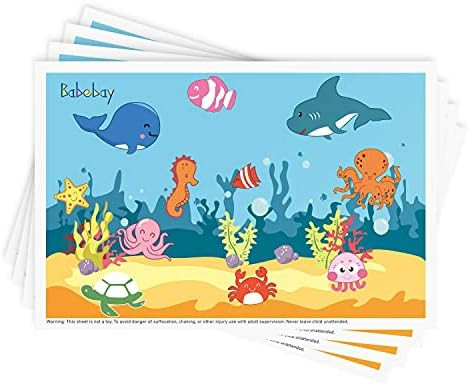 Disposable Stick-on Placemats 40 Pack for Baby & Kids, Toddler Placemats in Reusable Pouch 12" x ... | Amazon (US)