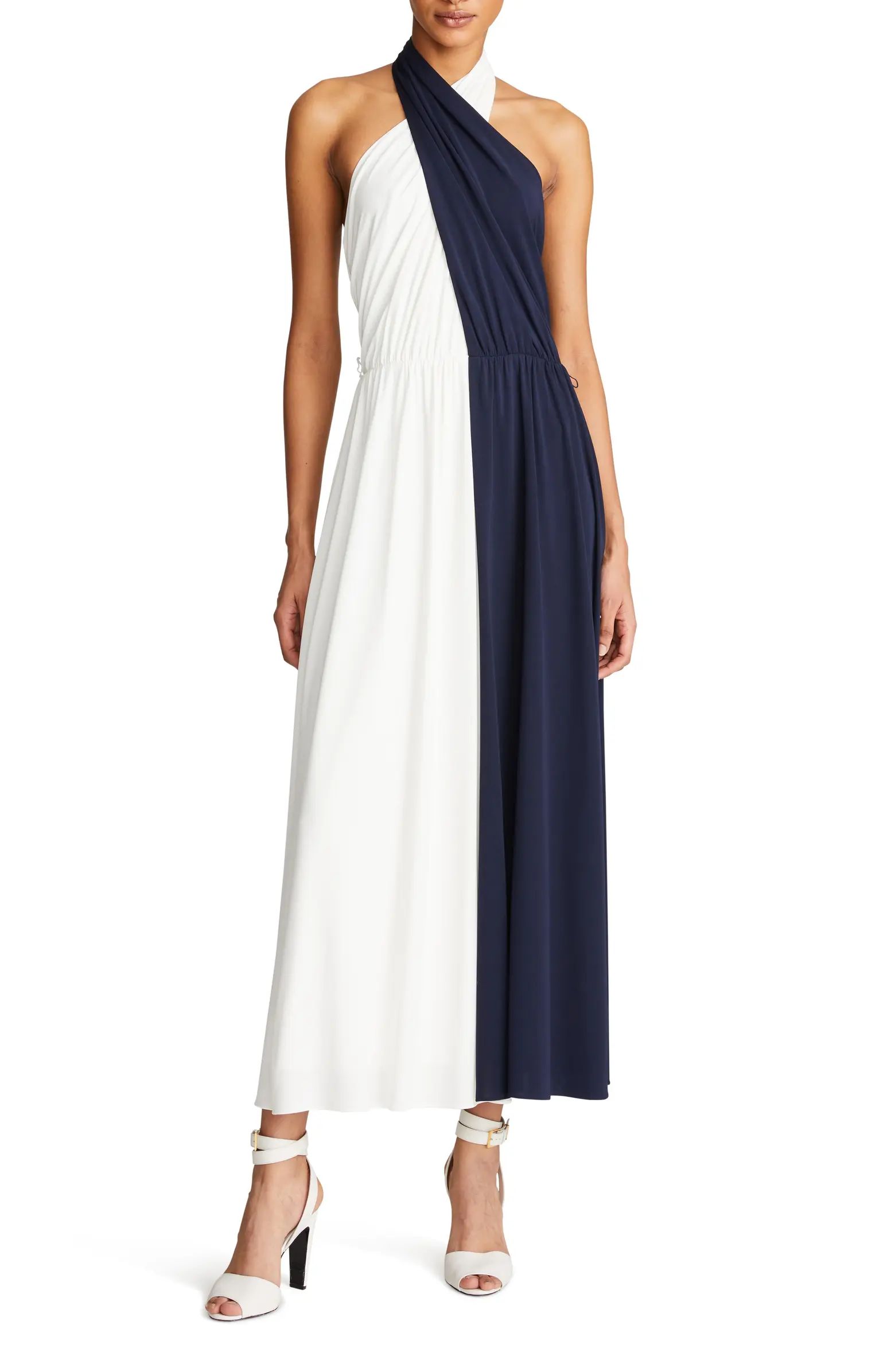 Sondra Colorblock Jersey Halter Dress | Nordstrom