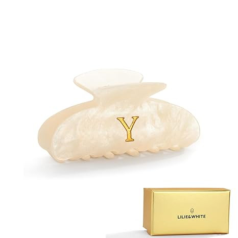 LILIE&WHITE Acrylic Letter Hair Clips For Women Stylish Y Initial Hair Claw Alphabet Hair Clip Fa... | Amazon (US)