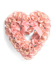 17in Wood Curl Heart Wreath | TJ Maxx