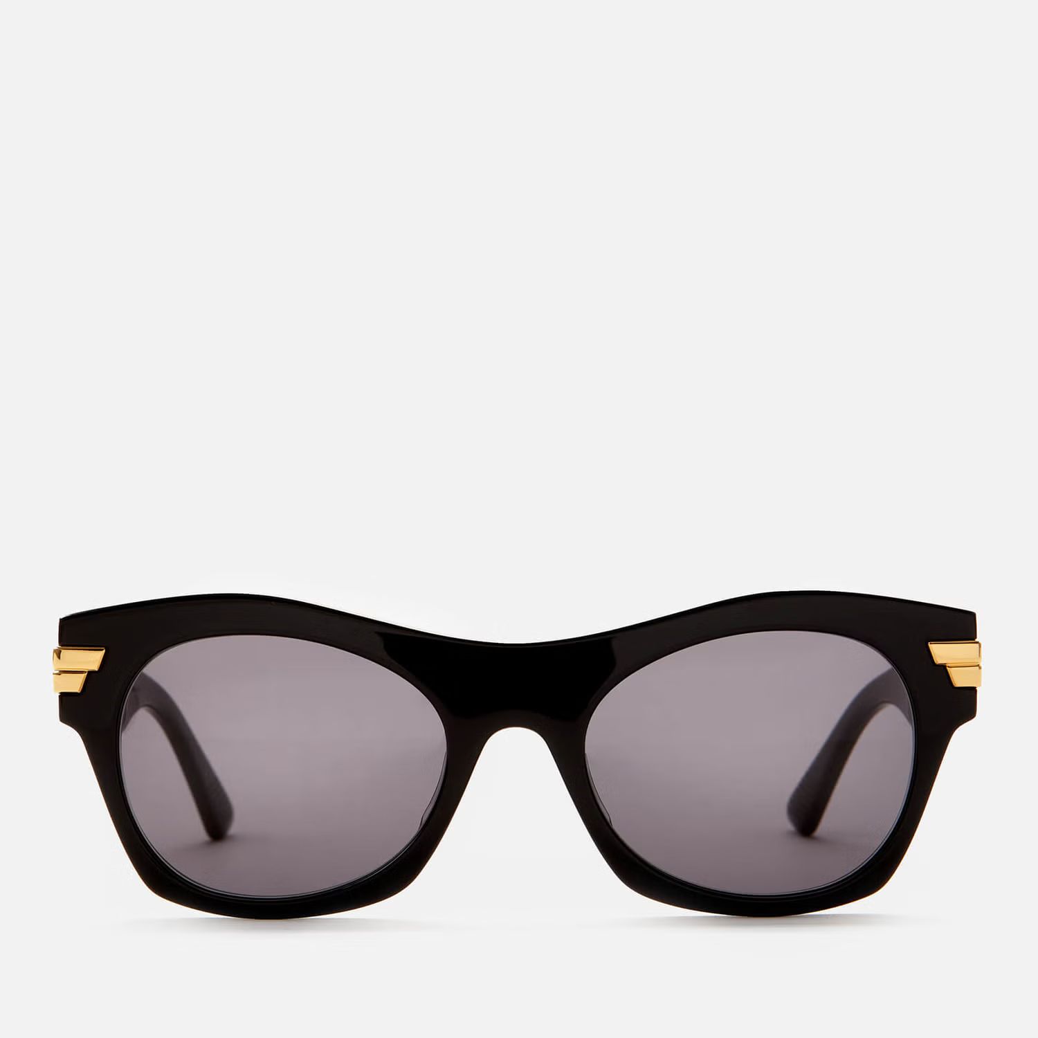 Bottega Veneta Women's Rectangle Acetate Sunglasses - Black/Grey | Coggles (Global)