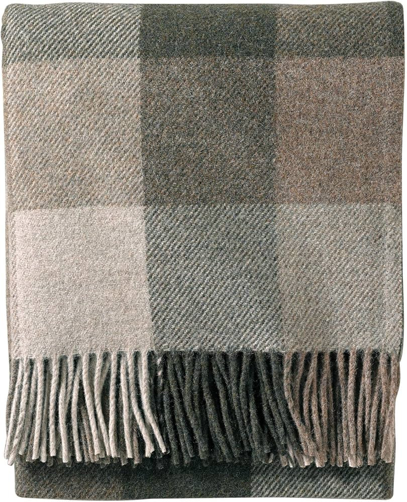 Pendleton Eco-Wise Washable Wool Fringed Throw Blanket, Juniper/Fawn, One Size | Amazon (US)