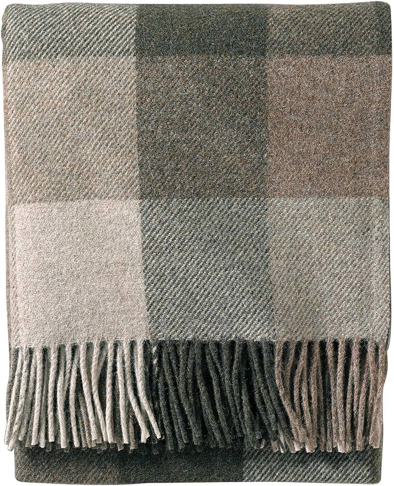 Pendleton Eco-Wise Washable Wool Fringed Throw Blanket, Juniper/Fawn, One Size | Amazon (US)