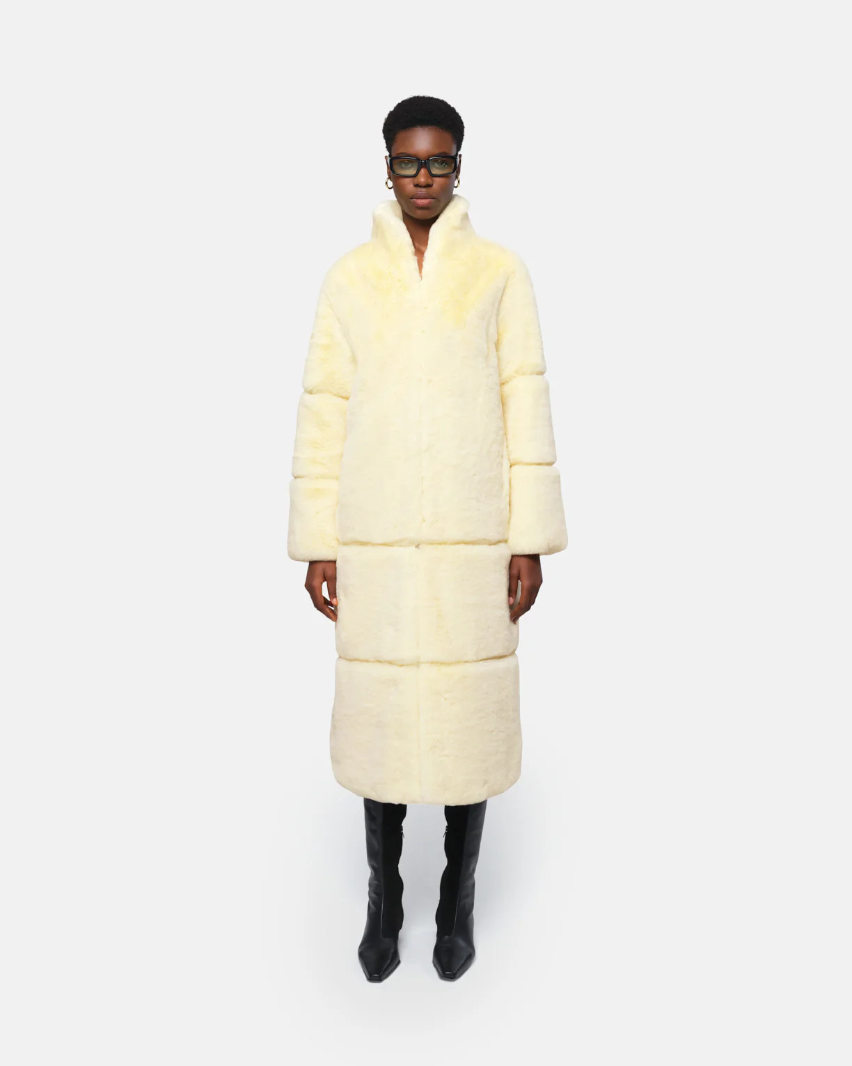 Sylke Faux Fur Coat in Panna Cotta | Apparis