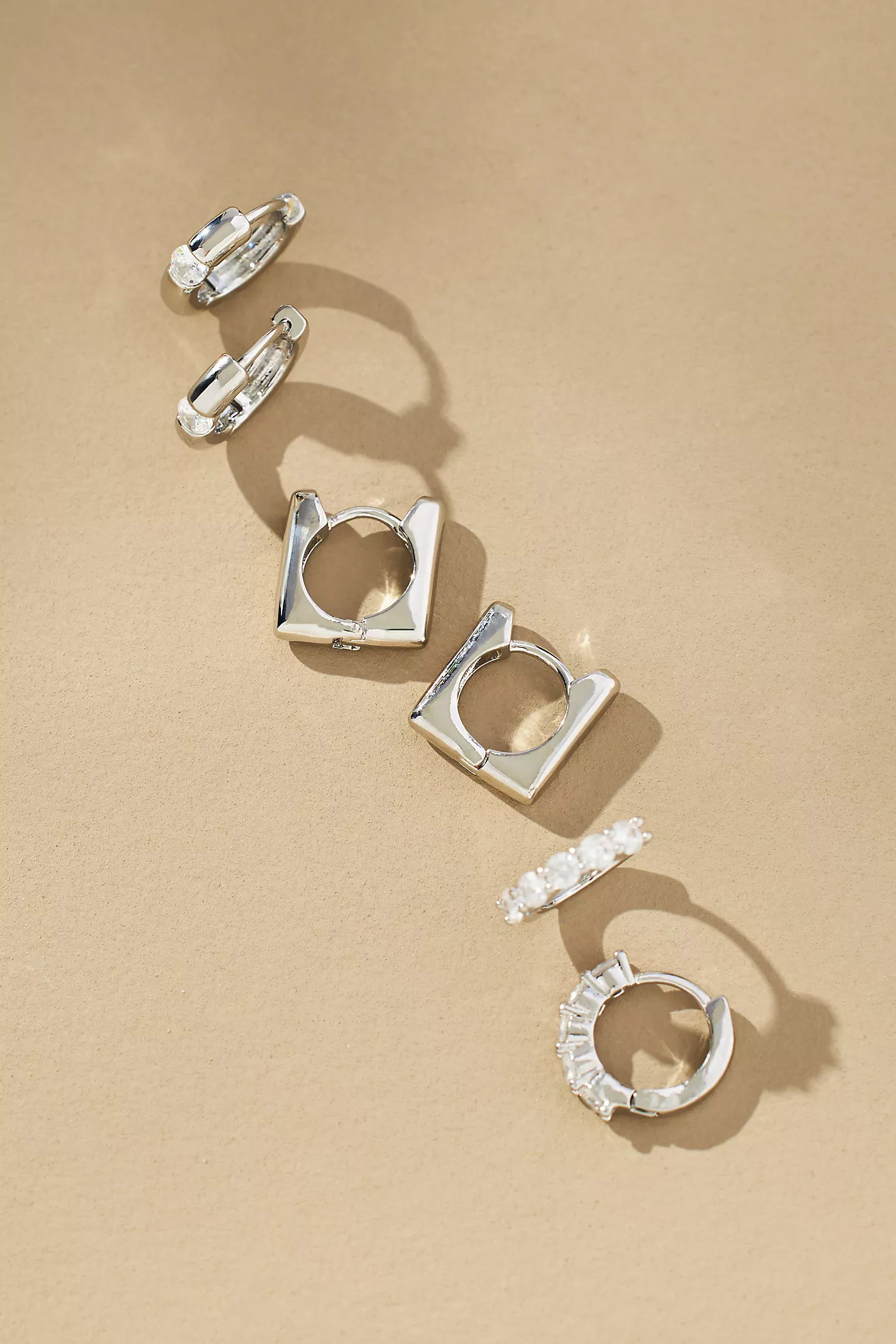 Crystal Huggie Earrings, Set of 3 | Anthropologie (US)