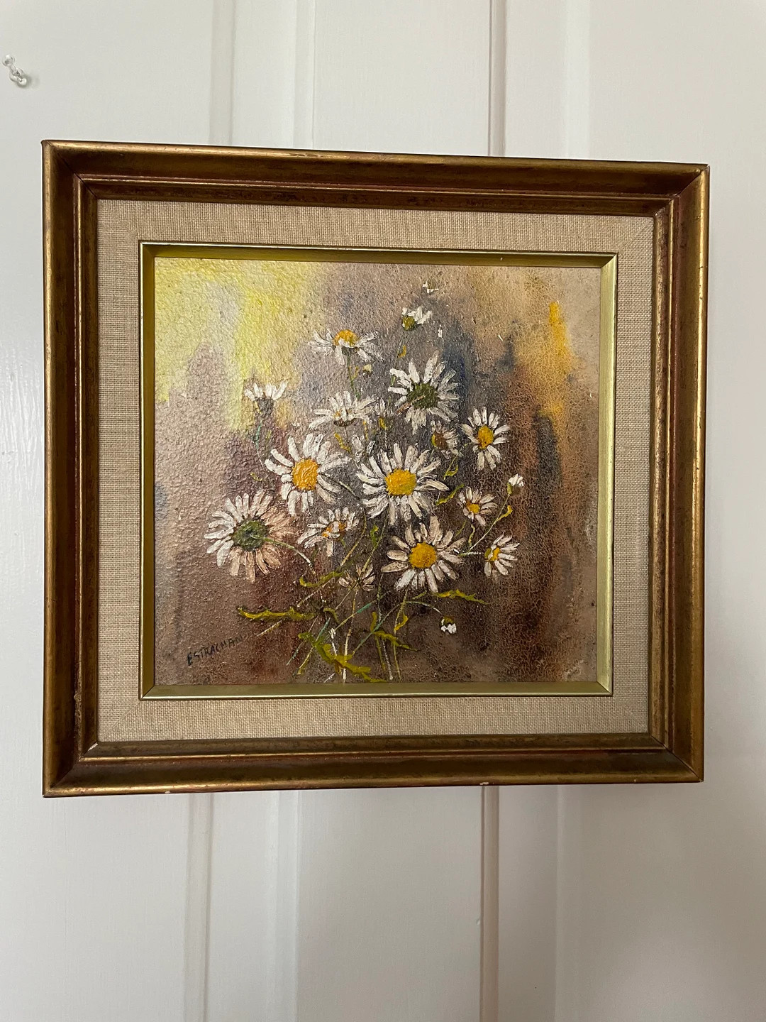 Vintage Oil Painting daises by Canadian Artist Estelle - Etsy Canada | Etsy (CAD)