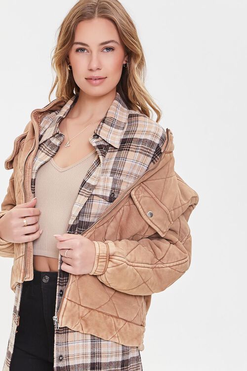 Quilted Mineral Wash Zip-Up Jacket | Forever 21 (US)