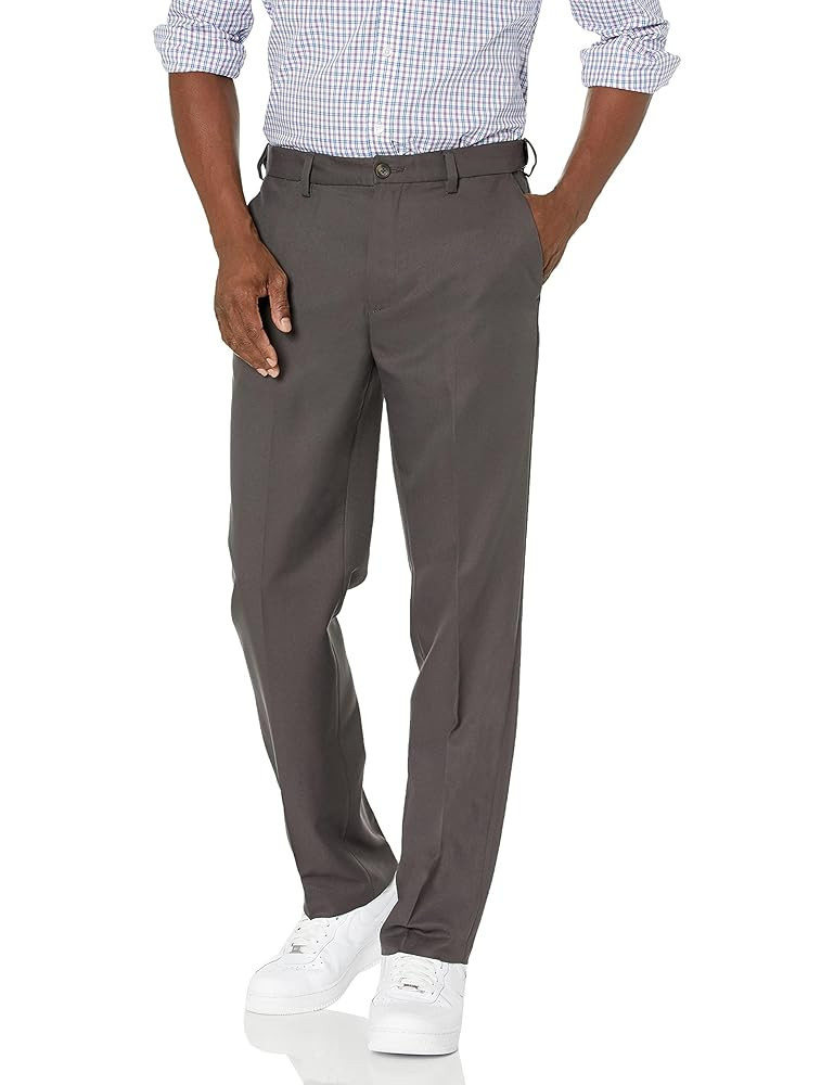 Amazon Essentials Men's Classic-Fit Expandable-Waist Flat-Front Dress Pant | Amazon (US)