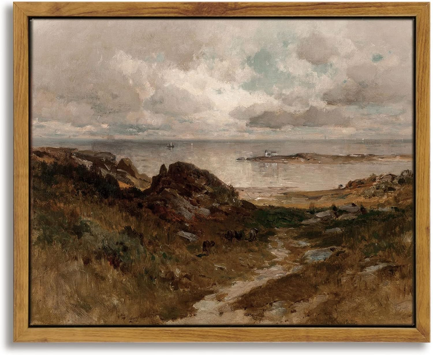 InSimSea Framed Canvas Wall Art Home Decor, Seaside Path Wilderness Landscape Oil Paintings for W... | Amazon (US)