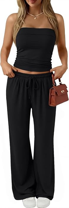 Amazon.com: Trendy Queen Vacation Outfits for Women Travel Airport Sweat Sets Matching Loungewear... | Amazon (US)