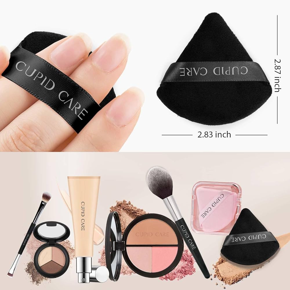 6 Pcs Triangle Powder Puff with 2 Travel Cases, Setting Powder Puffs for Face Powder and Foundati... | Amazon (US)