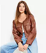 Tall Faux Leather Zip Jacket | LOFT