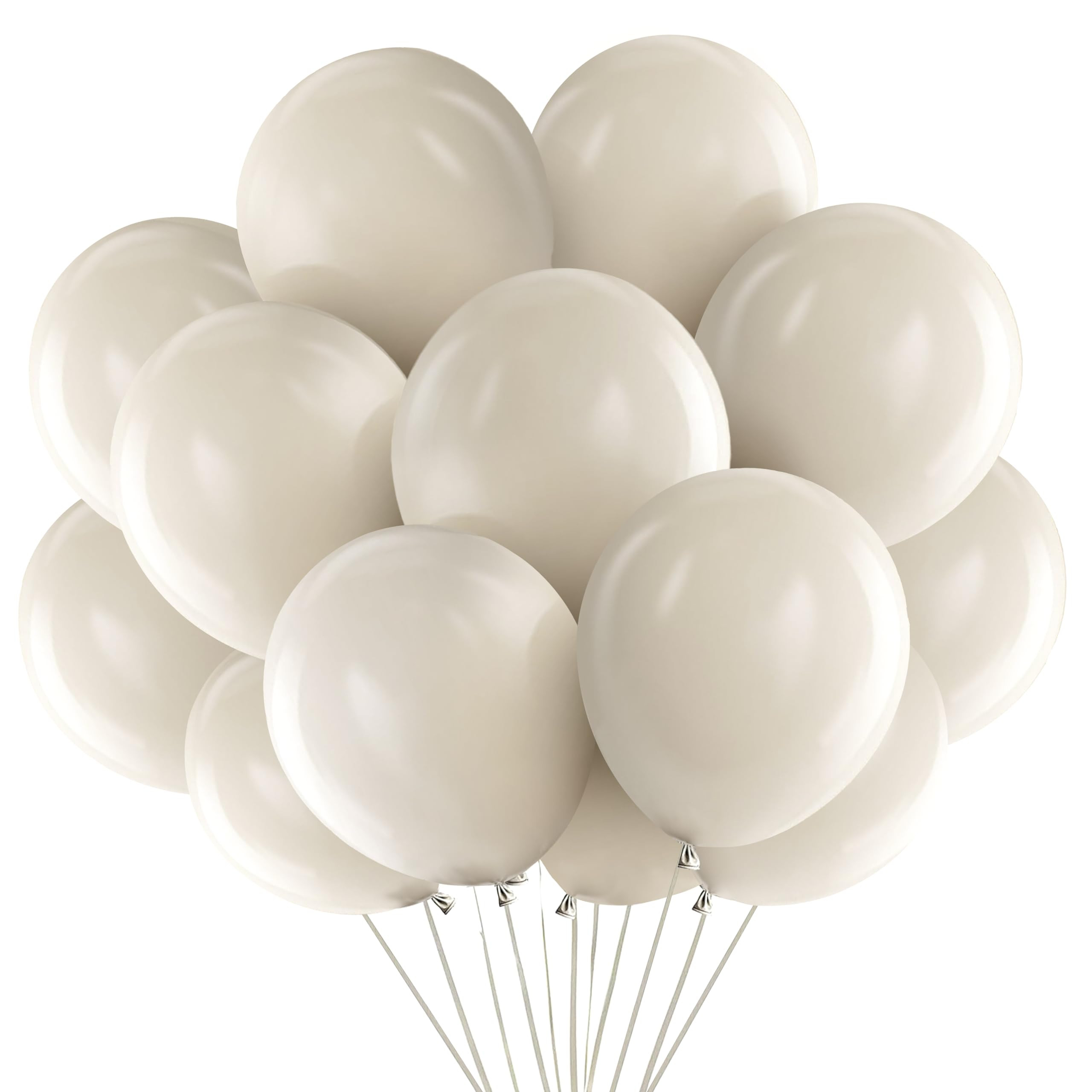 Jonhamwelbor Sand White Balloons 12 inch 100 Pack Matte Cream Ivory Color Latex Helium Balloons f... | Amazon (US)