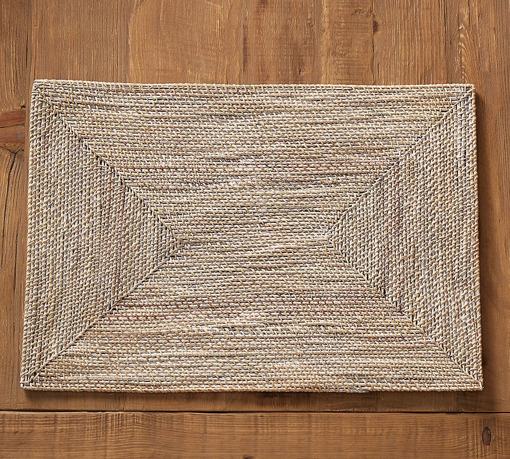 Tava Handwoven Rattan Rectangular Placemat | Pottery Barn (US)