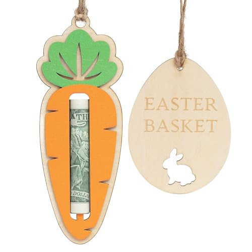 Easter Money Holder For Cash Gift, Easter Gift Card Holder Basket Tag, Basket Stuffers For Toddler, Kids, Teens, Easter Gifts For Baby Boy, Girl, Grandchildren, Easter Basket Decorations (Carrot) | Amazon (US)