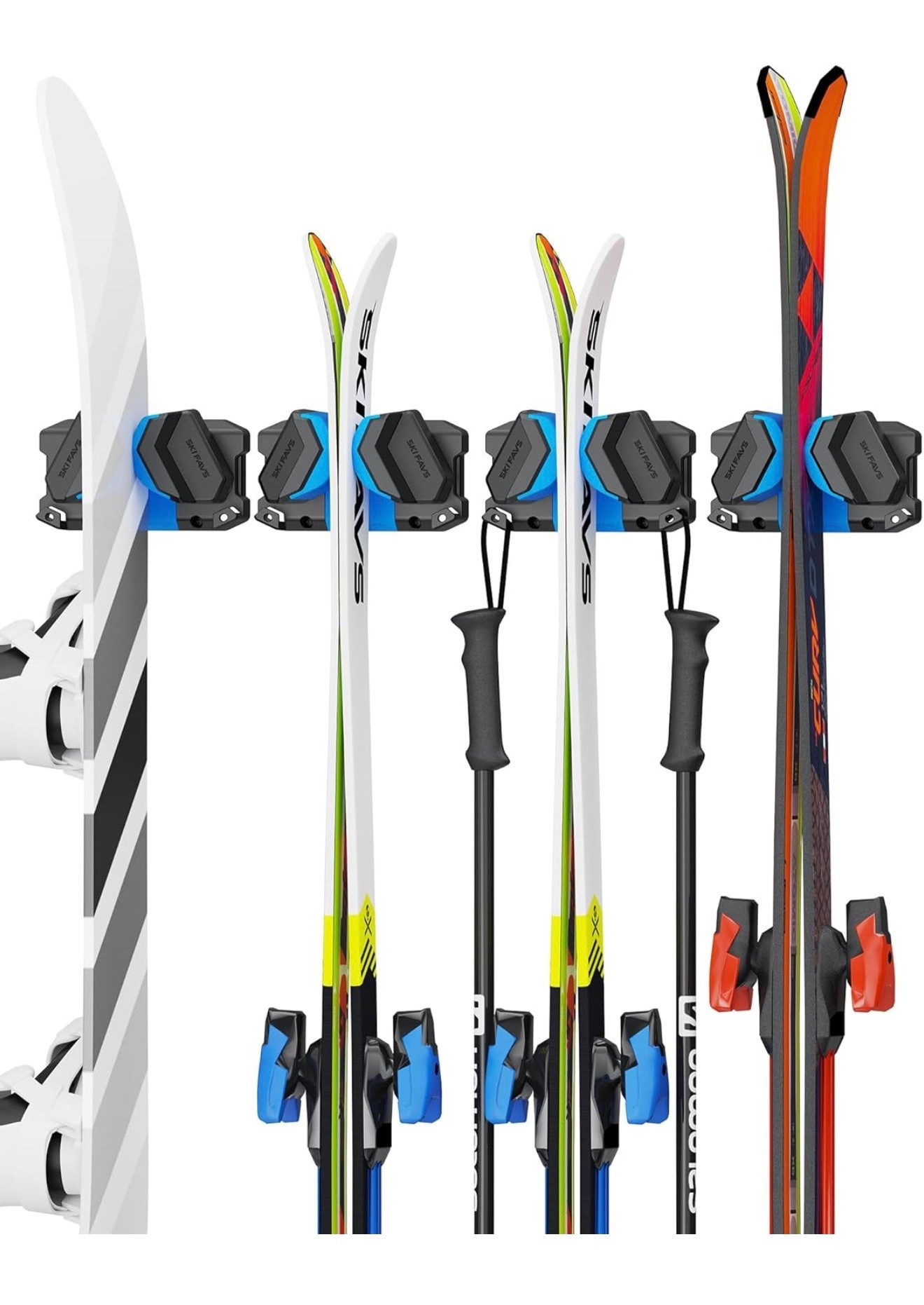 Ski and Snowboard Wall Mount Storage Rack - Heavy Duty Nonslip Organizer for Garage - Fits Any Ski or Snowboard

#LTKFamily #LTKActive #LTKHome