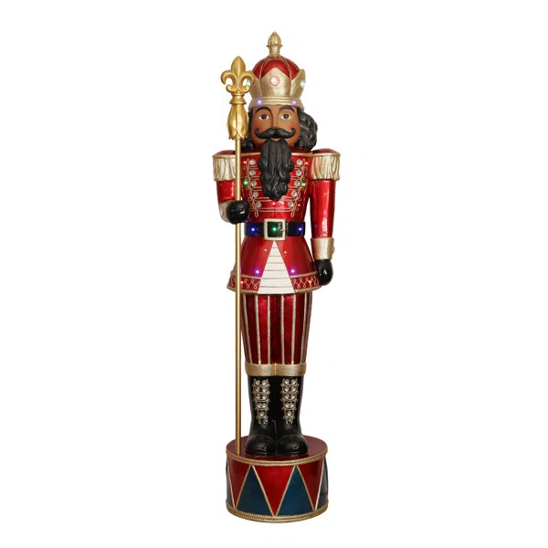 Jeweled African American Nutcracker Greeter with Staff and 22 LED Lights | Wayfair North America