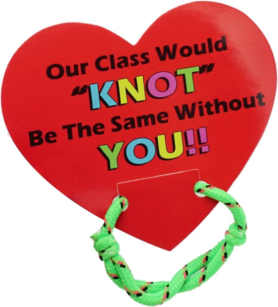 4E's Novelty Valentines Bracelets with Cards (48 Pack ) Our Class Will Knot Be The Same Without Y... | Amazon (US)