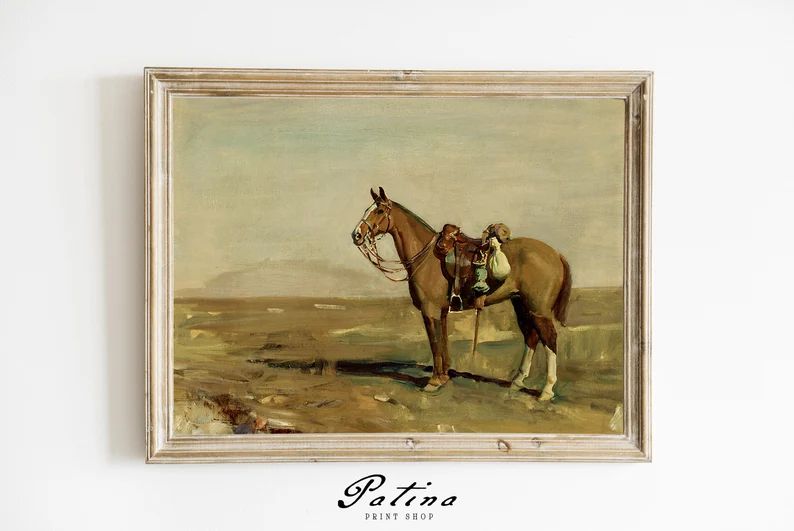 Horse Painting  Vintage Horse Print  Equine Art  Farmhouse - Etsy | Etsy (US)