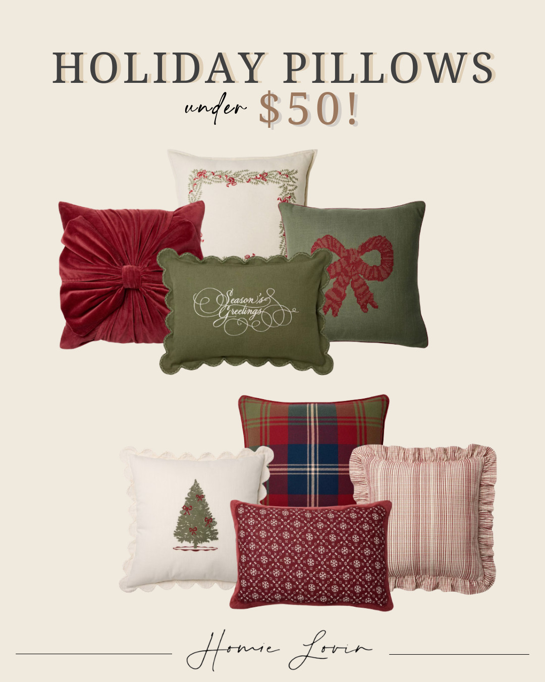 We are loving these adorable holiday pillows for under $50 only!

home decor, interior design #Target 

 

#LTKHoliday #LTKHome #LTKFindsUnder50