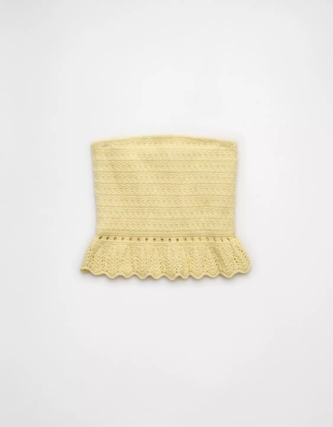 AE Crochet Cropped Peplum Tube Top | American Eagle Outfitters (US & CA)