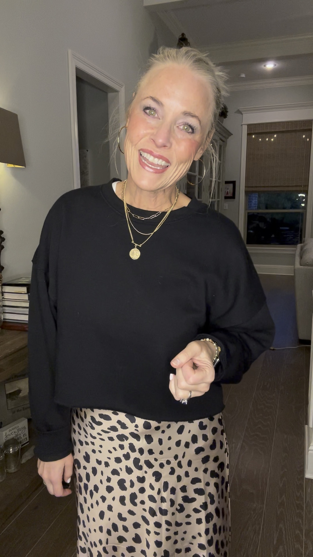 There’s nothing I love more than throwing on fun sneakers with a skirt or a dress. Adding this black cropped sweatshirt to it gave it an edgier vibe that just made me smile all day. As a reminder, I am 53, 5’8 & 140 lbs. I’m wearing a medium in the skirt and v-neck T-shirt and a large in the cropped sweatshirt for added length  

#LTKstyletip #LTKover40 #LTKmidsize