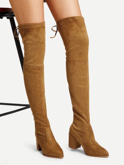 Over The Knee Self Tie Boots | SHEIN