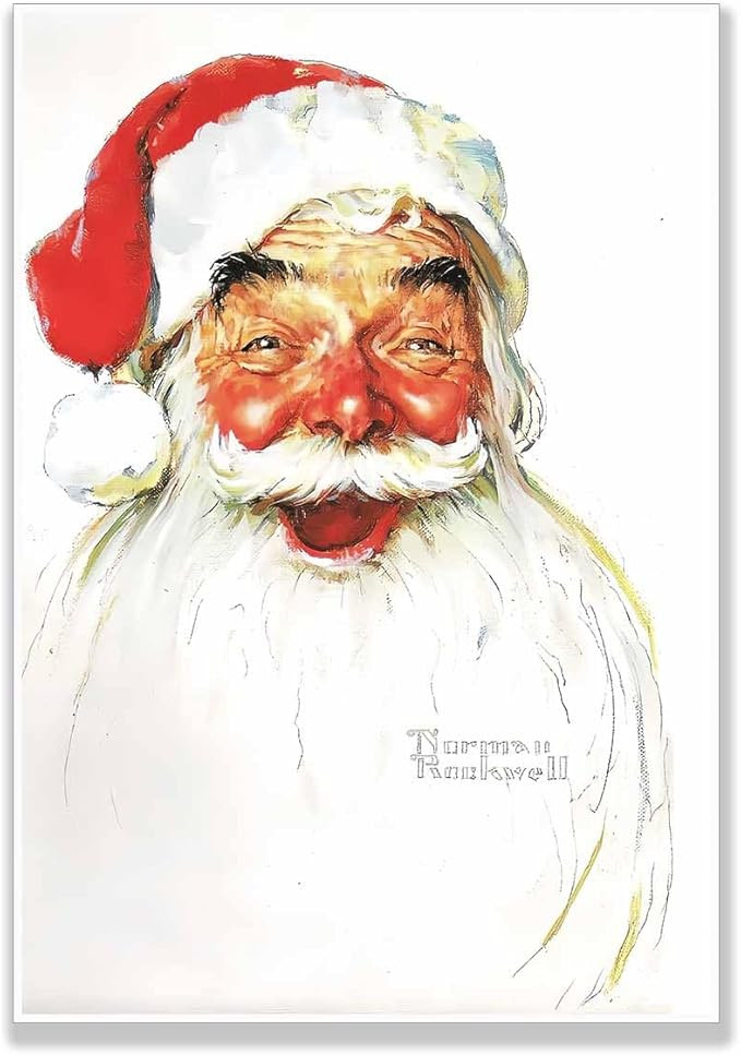 Norman-Rockwell (Christmas Santa) Prints Vintage Poster Illustration Art Print Wall Decoration | Amazon (US)