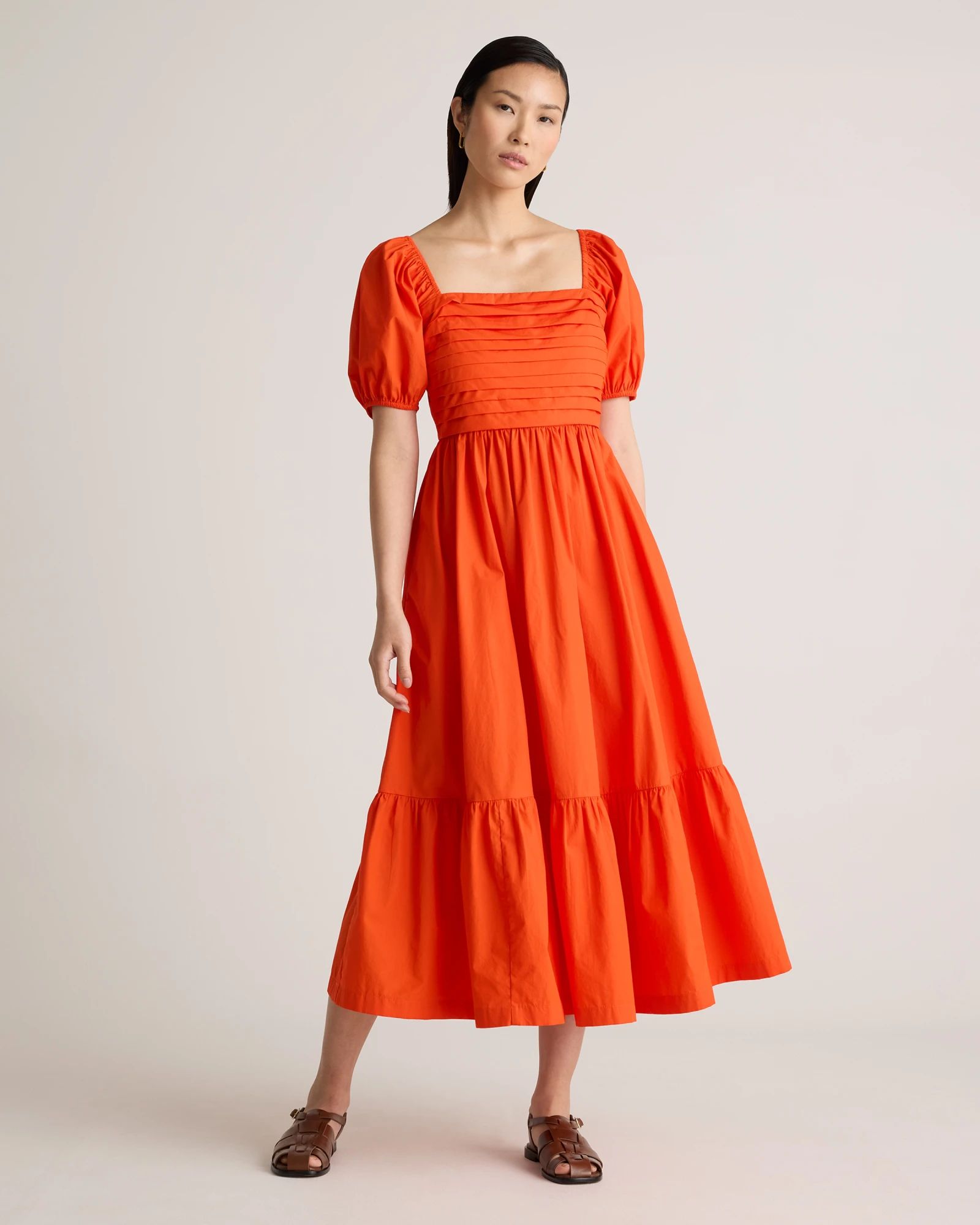 100% Organic Cotton Ruched Midi Dress | Quince