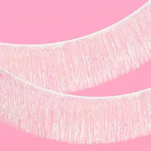 xo, Fetti White Iridescent Fringe Banner - 5 Ft. | Bachelorette Party Decorations, Birthday Party... | Amazon (US)