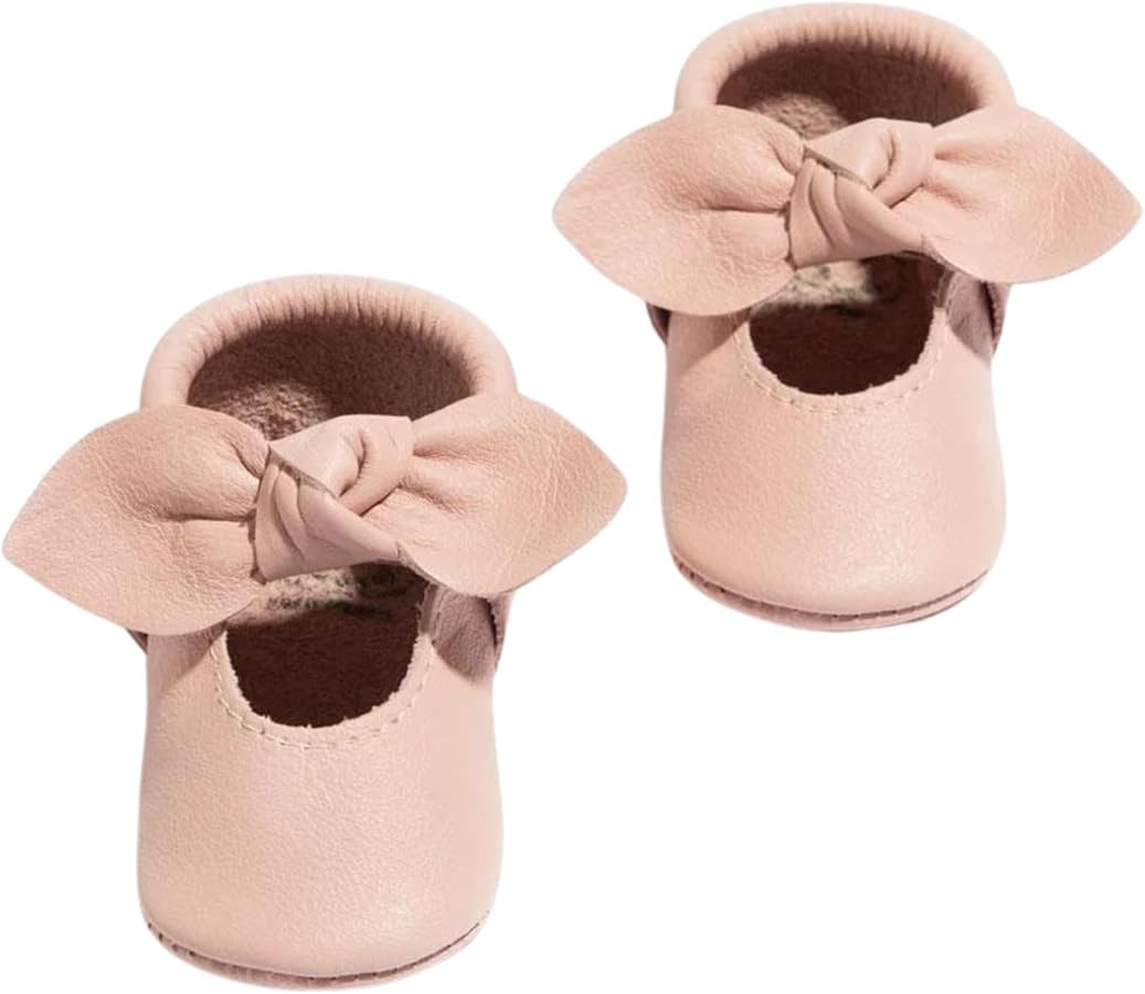 Freshly Picked Soft Sole Knotted Bow Moccasins Blush Size 1 | Amazon (US)