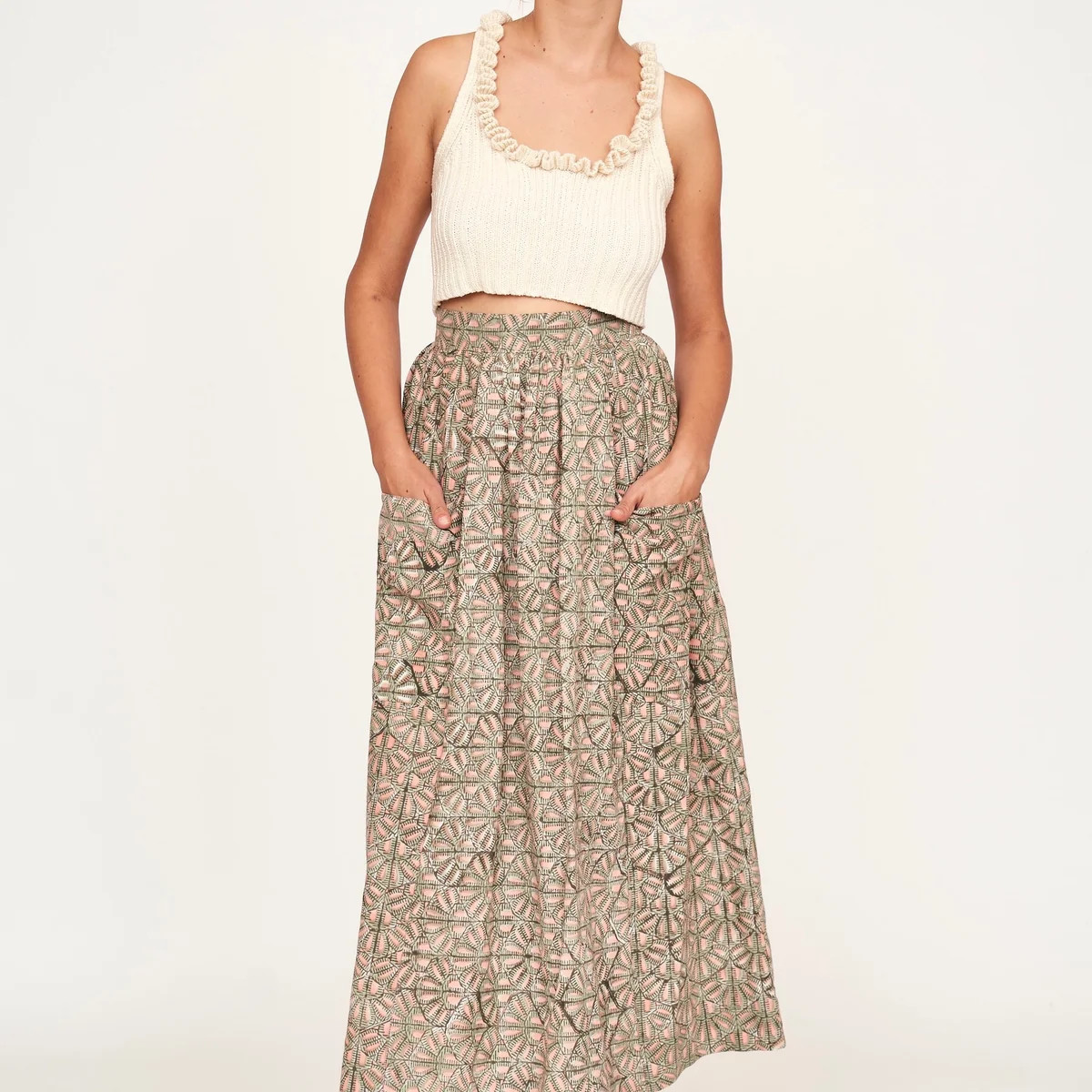 Marion Skirt in Trellis in Petal | MIRTH