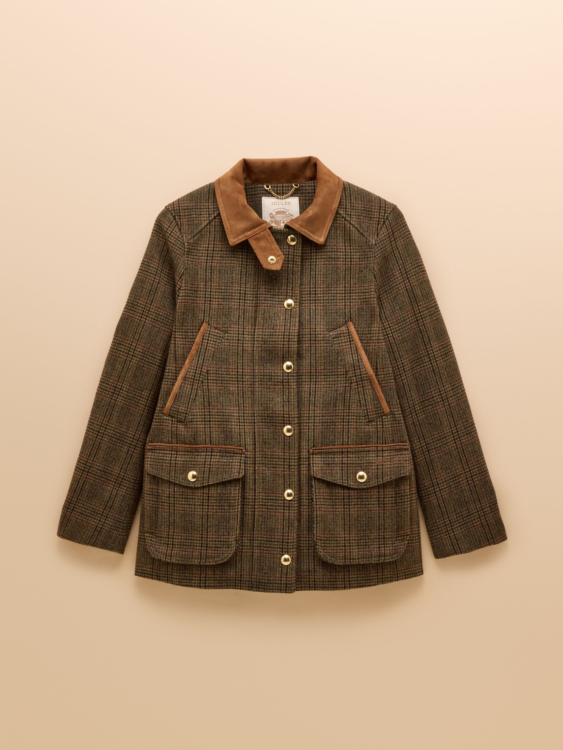 Contemporary Brown Check Tweed Fieldcoat | Joules | Joules