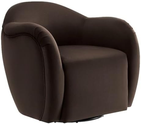 Modway Compose Performance Velvet Swivel Armchair in Chocolate Brown - Barrel Accent Chair - Comf... | Amazon (US)