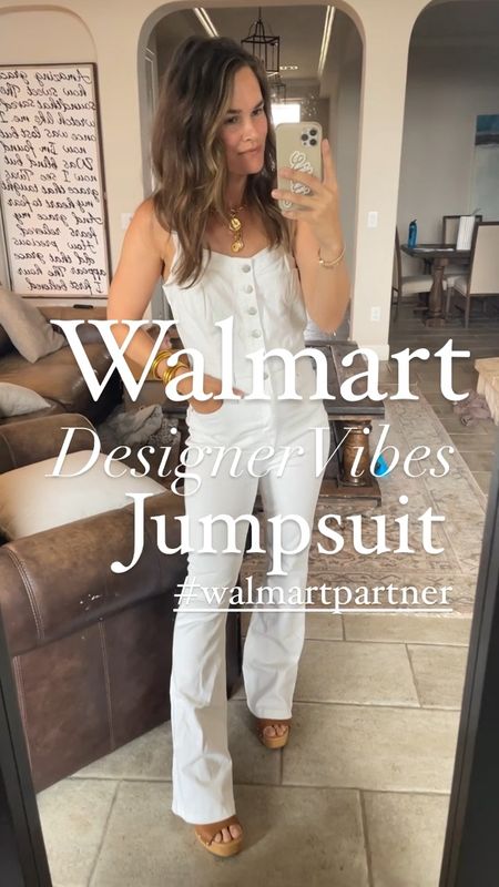 #walmartpartner Like and comment “DENIM JUMPSUIT” to have all links sent directly to your messages: these @walmart @walmartfashion finds are giving me designer feels. Can dress them up or down and love the fit  ✨ 
.
#walmartfashion #walmart #walmartfinds #jumpsuit #concertoutfit #countryconcert #summerstyle 

#LTKFindsUnder50 #LTKSaleAlert #LTKStyleTip
