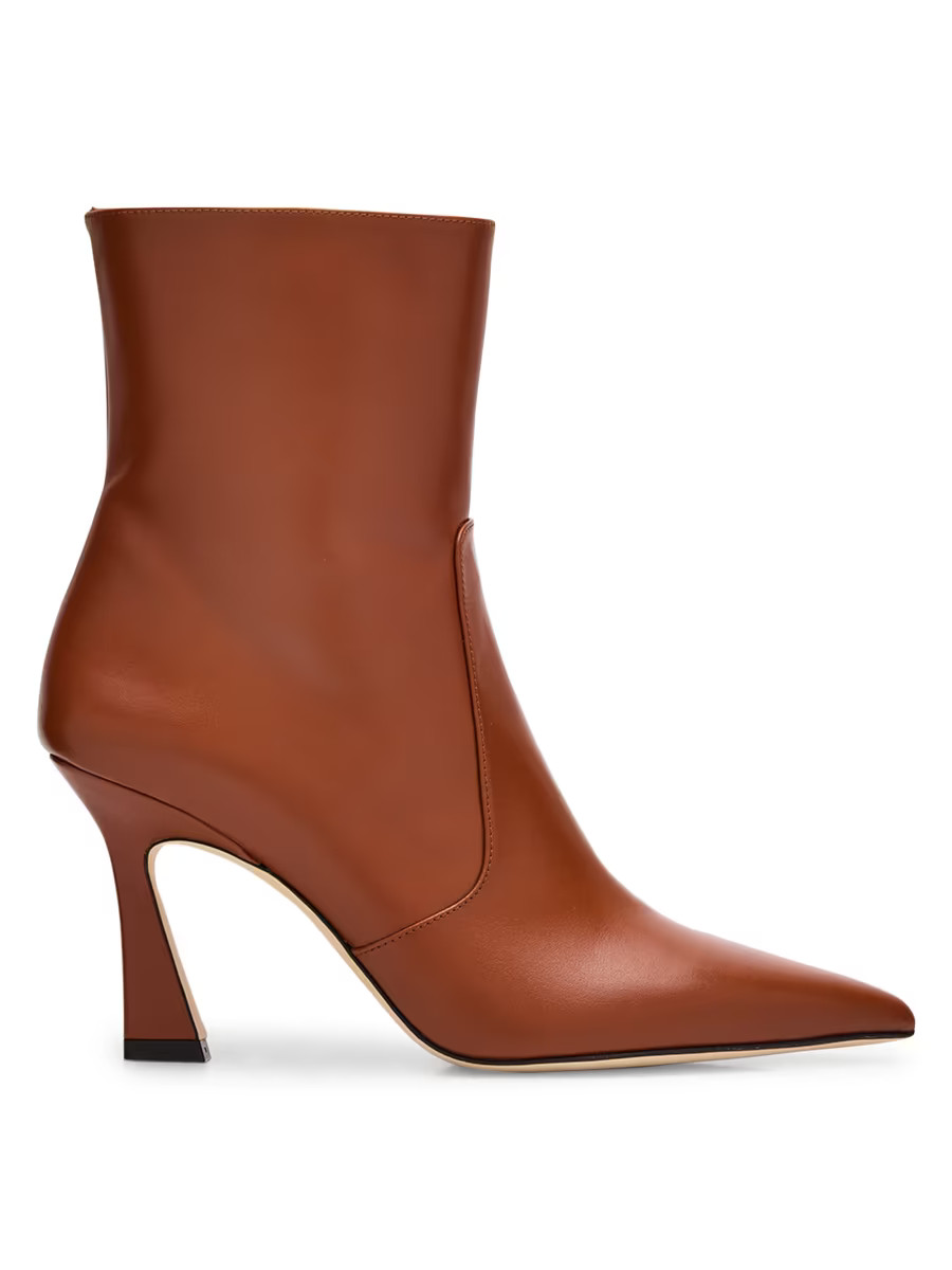 Vinnie 85MM Leather Zip-Up Booties | Saks Fifth Avenue