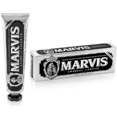 Marvis Amarelli Licorice Mint Toothpaste (4.5 oz FULL SIZE) Removes Teeth Plaque & Tartar | Tooth Paste for Sparkling White Smile | Freshness of Mint | Target