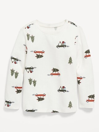 Unisex Long-Sleeve Thermal-Knit Printed T-Shirt for Toddler | Old Navy (US)