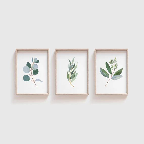Greenery Print Set | Set of 3 Prints | Eucalyptus Print Set | Green Leaf Print Set | Leaf Print S... | Etsy (US)