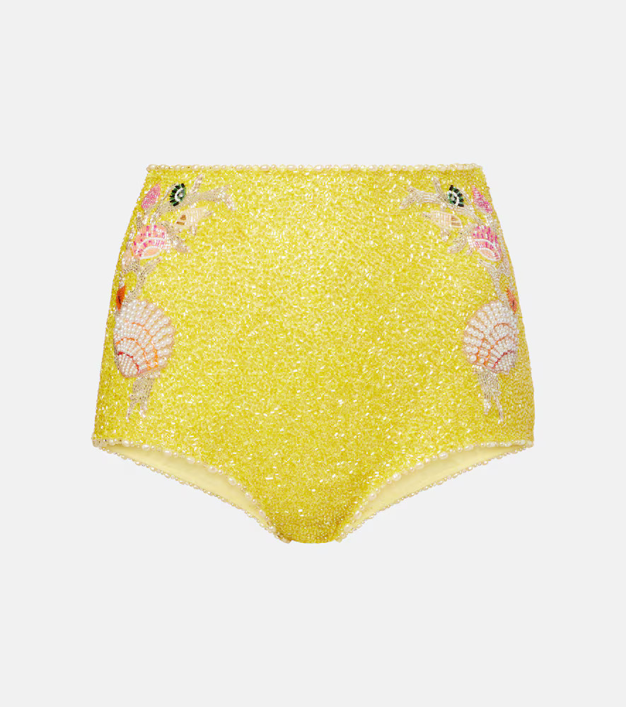 Clio Peppiatt Marina embellished high-rise micro shorts | Mytheresa (US/CA)