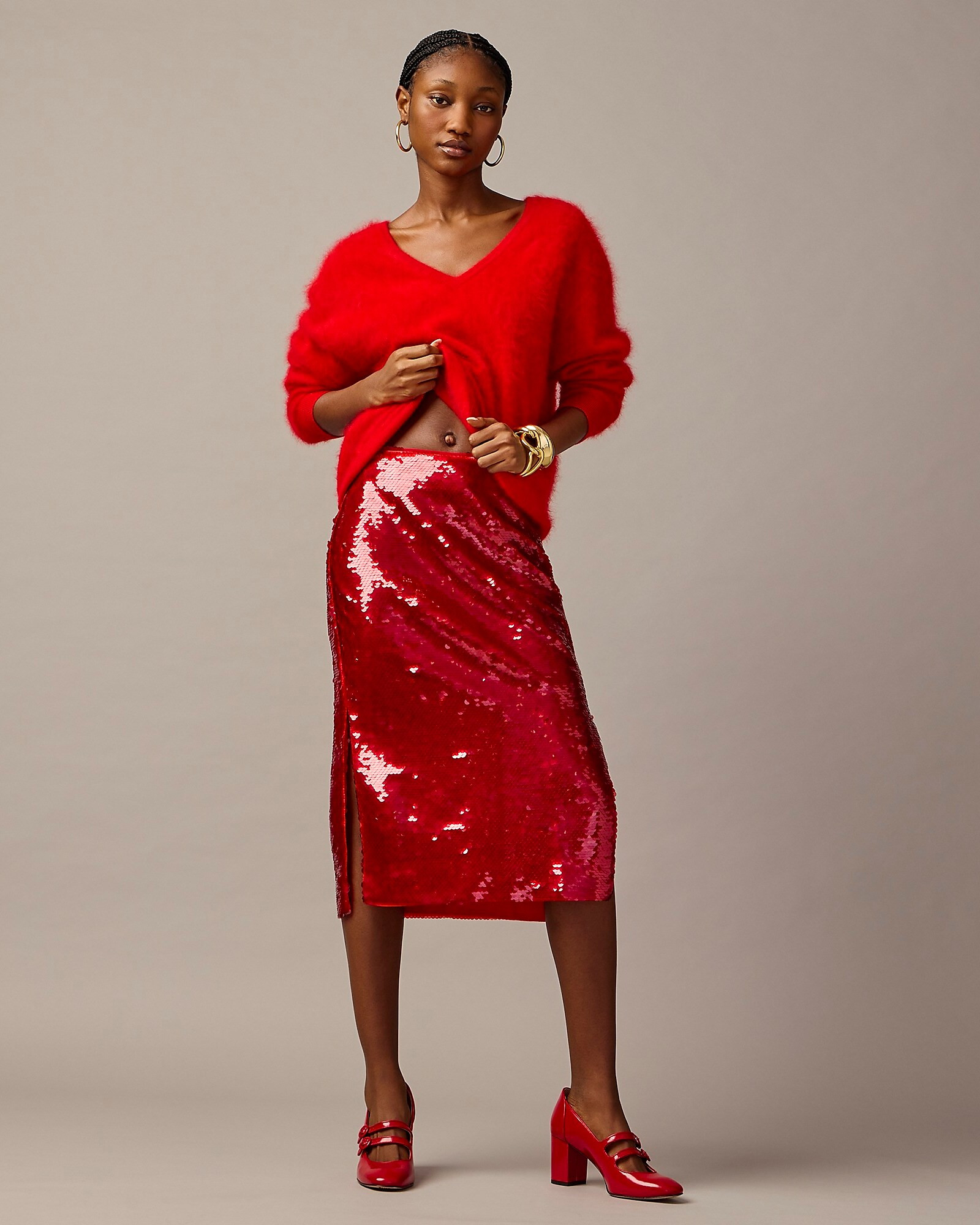 Collection sequin side-slit midi skirt | J. Crew US