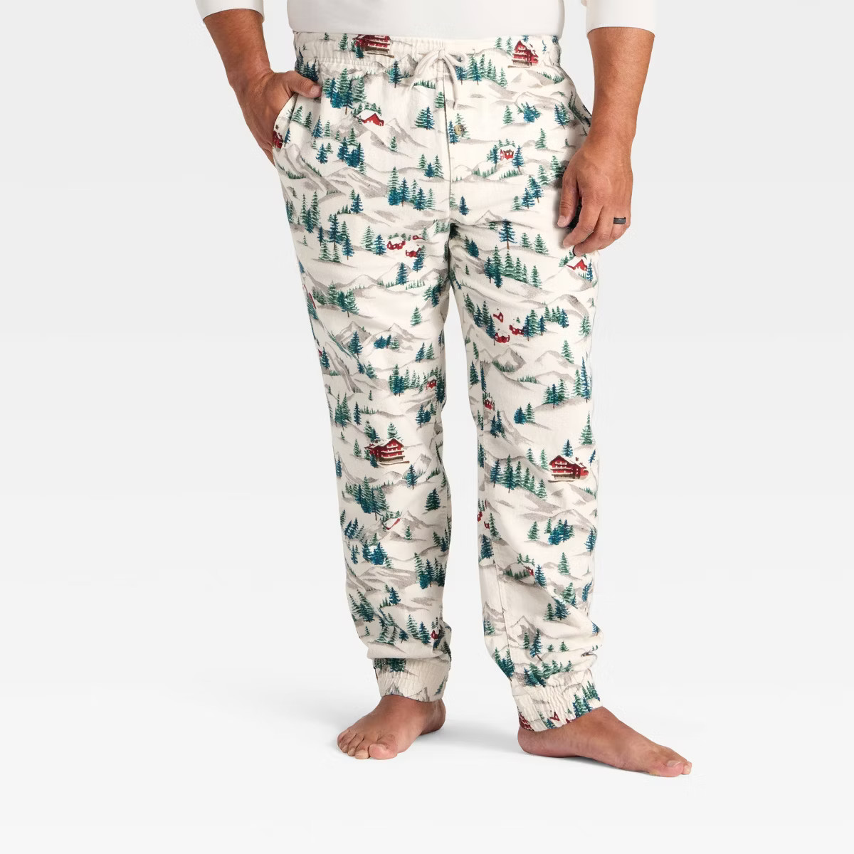 Men's Flannel Pajama Pant - Goodfellow & Co™ Cabin Print Ivory | Target
