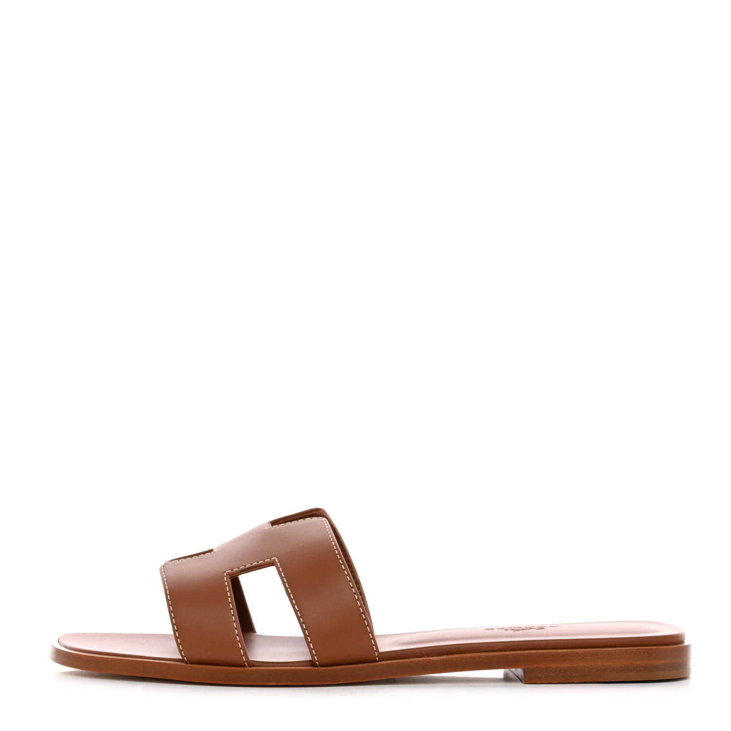 HERMES Box Calfskin Oran Sandals 38 Gold | FASHIONPHILE (US)